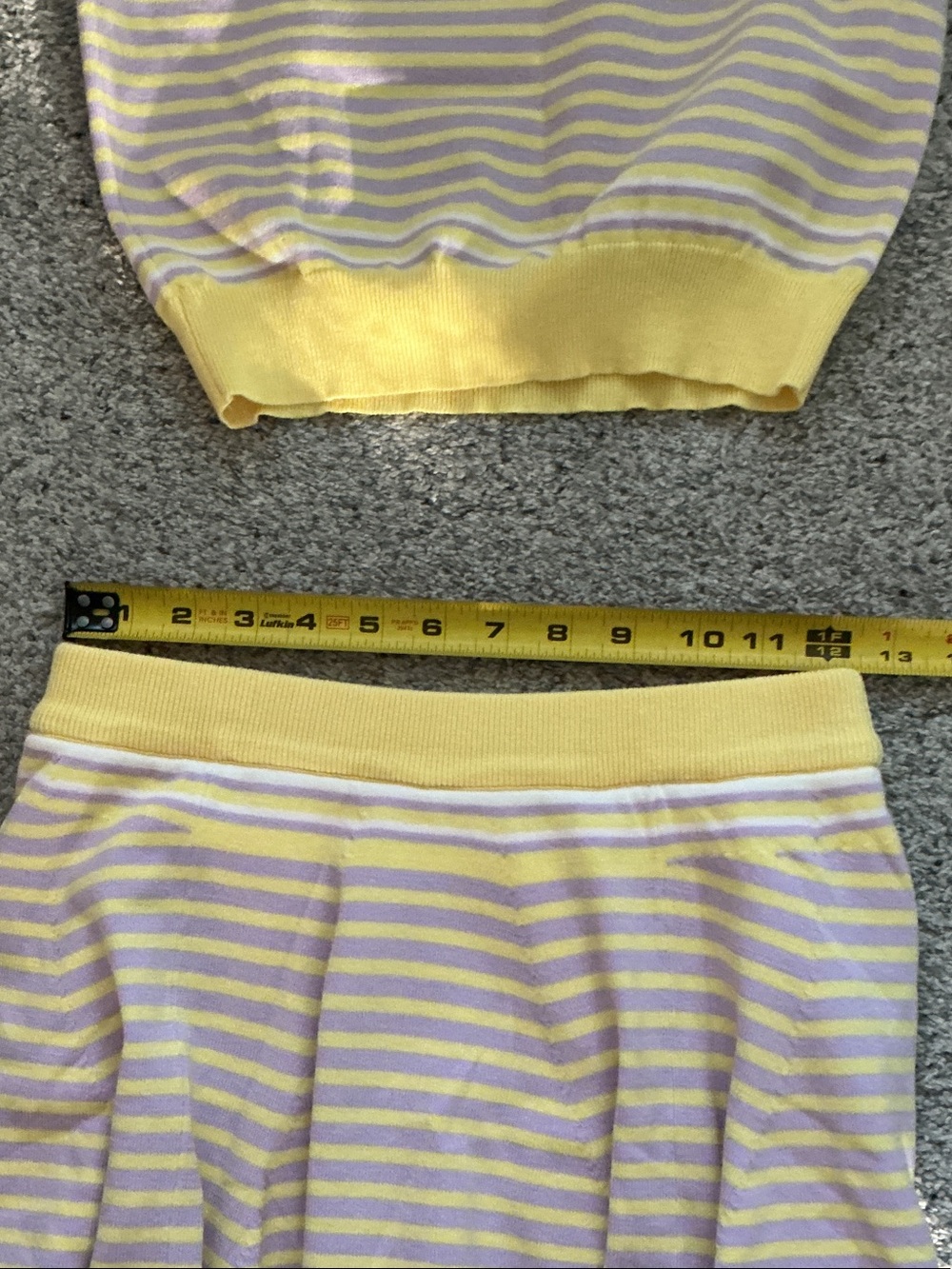 NWT Mustard Seed Knit Top + Skort Set ~ Yellow & Lavender Stripe - Picture 8 of 11